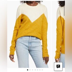 Vero Moda Mustard and Cream Crew Neck Sweater